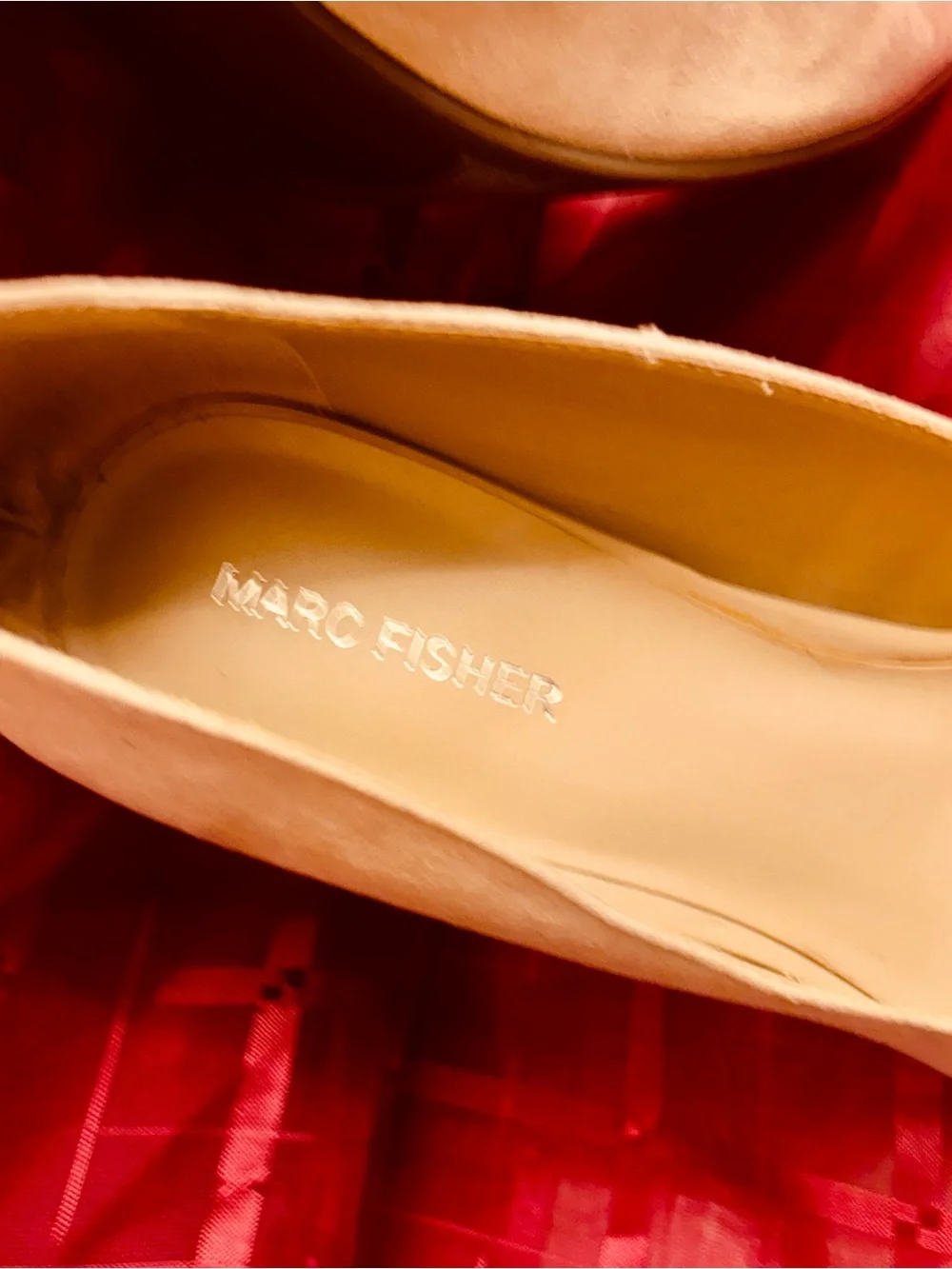 Marc Fisher Nude Pointed-Toe Suede Pumps
